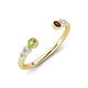 4 - Makena Peridot and Red Garnet Open Wedding Band 