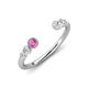 4 - Makena Pink Sapphire and Lab Grown Diamonds Open Wedding Band 