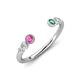 4 - Makena Pink Sapphire and Created Alexandrite Open Wedding Band 