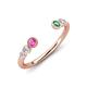 4 - Makena Pink Sapphire and Created Alexandrite Open Wedding Band 