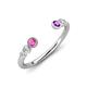 4 - Makena Pink Sapphire and Amethyst Open Wedding Band 