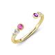 4 - Makena Pink Sapphire and Amethyst Open Wedding Band 