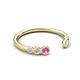 5 - Makena Pink Sapphire and Aquamarine Open Wedding Band 