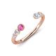 4 - Makena Pink Sapphire and Aquamarine Open Wedding Band 