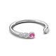 5 - Makena Pink Sapphire and Aquamarine Open Wedding Band 