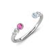 4 - Makena Pink Sapphire and Aquamarine Open Wedding Band 
