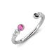 4 - Makena Pink Sapphire and Black Diamond Open Wedding Band 