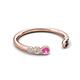 5 - Makena Pink Sapphire and Black Diamond Open Wedding Band 