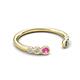 5 - Makena Pink Sapphire and Blue Diamond Open Wedding Band 