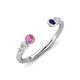 4 - Makena Pink Sapphire and Blue Sapphire Open Wedding Band 