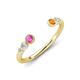 4 - Makena Pink Sapphire and Citrine Open Wedding Band 