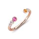 4 - Makena Pink Sapphire and Citrine Open Wedding Band 