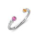 4 - Makena Pink Sapphire and Citrine Open Wedding Band 