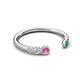 5 - Makena Pink Sapphire and Emerald Open Wedding Band 