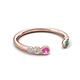5 - Makena Pink Sapphire and Emerald Open Wedding Band 