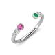 4 - Makena Pink Sapphire and Emerald Open Wedding Band 