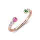 4 - Makena Pink Sapphire and Green Garnet Open Wedding Band 