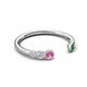 5 - Makena Pink Sapphire and Green Garnet Open Wedding Band 