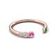 5 - Makena Pink Sapphire and Green Garnet Open Wedding Band 