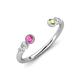 4 - Makena Pink Sapphire and Peridot Open Wedding Band 
