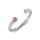 4 - Makena Pink Sapphire and Lab Grown Diamonds Open Wedding Band 