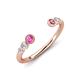 4 - Makena Pink Sapphire and Pink Tourmaline Open Wedding Band 