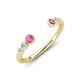 4 - Makena Pink Sapphire and Pink Tourmaline Open Wedding Band 