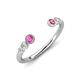 4 - Makena Pink Sapphire and Pink Tourmaline Open Wedding Band 