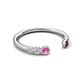 5 - Makena Pink Sapphire and Red Garnet Open Wedding Band 
