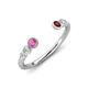 4 - Makena Pink Sapphire and Red Garnet Open Wedding Band 