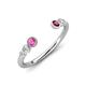 4 - Makena Pink Sapphire and Rhodolite Garnet Open Wedding Band 