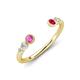 4 - Makena Pink Sapphire and Ruby Open Wedding Band 