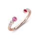 4 - Makena Pink Sapphire and Ruby Open Wedding Band 