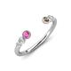 4 - Makena Pink Sapphire and Smoky Quartz Open Wedding Band 