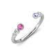 4 - Makena Pink Sapphire and Tanzanite Open Wedding Band 