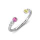 4 - Makena Pink Sapphire and Yellow Diamond Open Wedding Band 