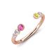 4 - Makena Pink Sapphire and Yellow Diamond Open Wedding Band 