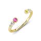 4 - Makena Pink Sapphire and Yellow Sapphire Open Wedding Band 