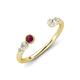 4 - Makena Rhodolite Garnet and Lab Grown Diamonds Open Wedding Band 