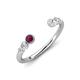 4 - Makena Rhodolite Garnet and Lab Grown Diamonds Open Wedding Band 