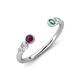 4 - Makena Rhodolite Garnet and Created Alexandrite Open Wedding Band 