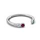 5 - Makena Rhodolite Garnet and Created Alexandrite Open Wedding Band 