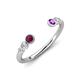 4 - Makena Rhodolite Garnet and Amethyst Open Wedding Band 