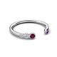 5 - Makena Rhodolite Garnet and Amethyst Open Wedding Band 