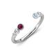 4 - Makena Rhodolite Garnet and Aquamarine Open Wedding Band 