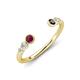 4 - Makena Rhodolite Garnet and Black Diamond Open Wedding Band 