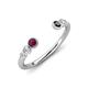 4 - Makena Rhodolite Garnet and Black Diamond Open Wedding Band 