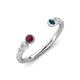 4 - Makena Rhodolite Garnet and Blue Diamond Open Wedding Band 