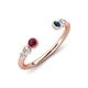 4 - Makena Rhodolite Garnet and Blue Diamond Open Wedding Band 