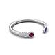 5 - Makena Rhodolite Garnet and Blue Sapphire Open Wedding Band 